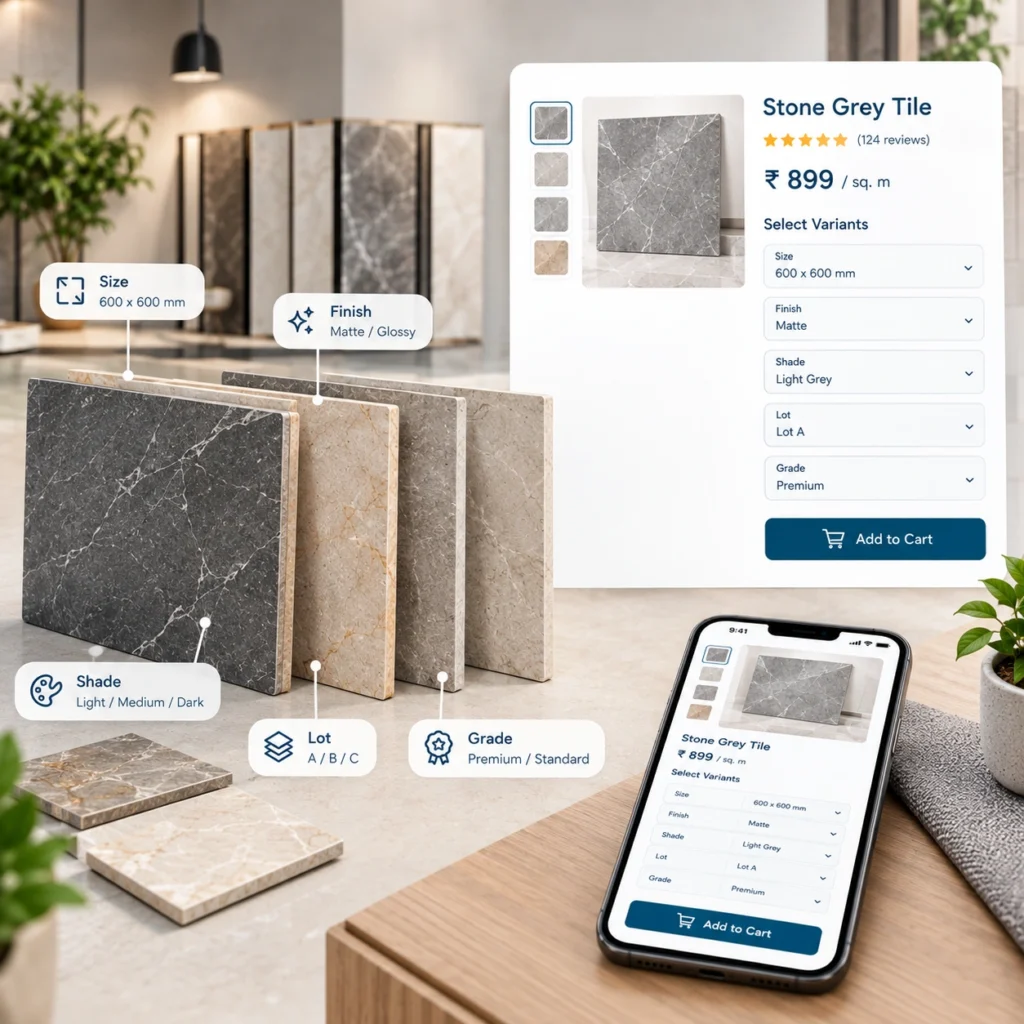 Manage Complex Tile Product Variants in Ecommerce