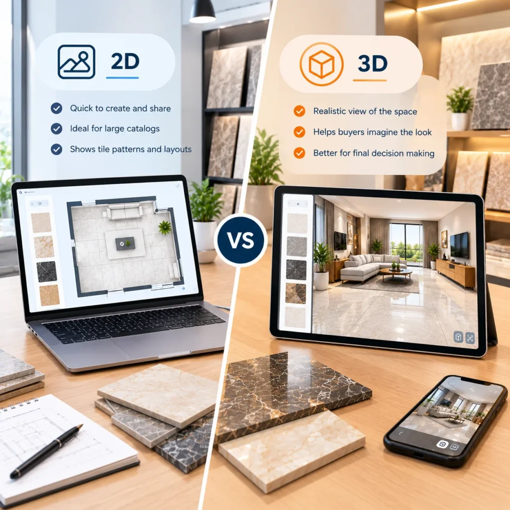 2D vs 3D Tile Visualization