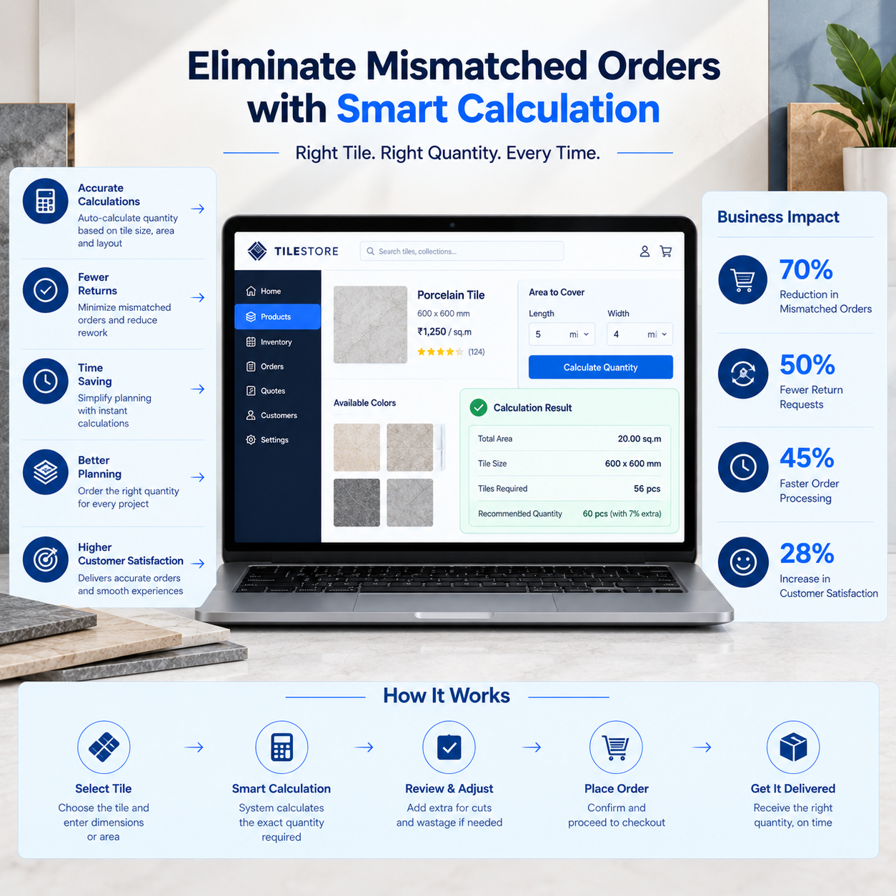 How an Automated Square Footage and Waste Calculator Reduced Mismatched Re-Orders by 64%